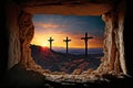 Resurrection of Jesus three days after his death by crucifixion - AI Generative