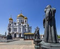 Christ the Savior Cathedral and monuments of the sculptural complex Patriarchs of Moscow and all Russia. Moscow, Russia