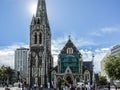 Christchurch Cathedral prior to earthquake, Cathedral Square, Christchurch, New Zealand Royalty Free Stock Photo