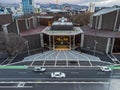 Aerial view of Christchurch town hall