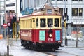 Restored Heritage Tram, one of Christchurch`s leading attractions for touring the city and viewing landmarks and local sights.