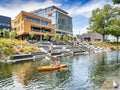 Christchurch, New Zealand, Avon River and The Terrace Royalty Free Stock Photo