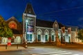 CHRISTCHURCH, NEW ZEALAND, JANUARY 21, 2020: Night view of Canterbury museum in Christchurch, New Zealand