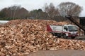 CHRISTCHURCH, NEW ZEALAND - MAY 26, 2012: Firewood loading conve