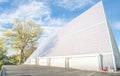 Christchurch, New Zealand -October-01-2017 : Side view of the Cardboard Cathedral in Christchurch, New Zealand. Royalty Free Stock Photo