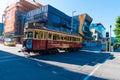 Red tram city tour in Christchurch, New Zealand