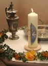 Christening candle Royalty Free Stock Photo