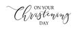 Christening day. Christian vector illustration. Royalty Free Stock Photo