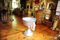 Christening font in the Russian Orthodox Church Royalty Free Stock Photo