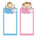 Christening girl and boy Royalty Free Stock Photo