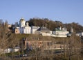 The Christian Annunciation Monastery of Nizhny Novgorod, founded in 1221, at sunset in spring Royalty Free Stock Photo