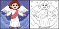 Christian Archangel Coloring Page Illustration