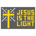 Christian art. Colorful interlocking plastic bricks, plastic construction. Jesus is the light. Royalty Free Stock Photo