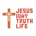Christian art. Colorful interlocking plastic bricks, plastic construction. Jesus is the way, and truth and the life Royalty Free Stock Photo
