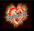 Christian background.God loves me. Halftone heart.Jesus loves you.