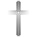 Christian Catholic cross icon flat design, vector cross icon baptism. Abstract linear christian crucifix