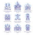 Christian catholic, orthodox church thin icons set