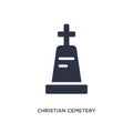 christian cemetery icon on white background. Simple element illustration from buildings concept