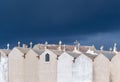 Christian cemetery with white tombs Royalty Free Stock Photo