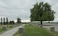 Christian chapel and tombstones at the Volgograd soldiers ` memorial cemetery.