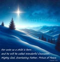 Christian Christmas card with the star of bethlehem shining on snow covered hills Royalty Free Stock Photo