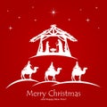 Christian Christmas on Red Background Royalty Free Stock Photo