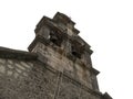 Christian church bell tower side view isolated on white Royalty Free Stock Photo