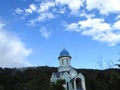 Christian Church on blue sky background Royalty Free Stock Photo