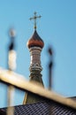 Christian Church Copper Dome with Gilded Cross Royalty Free Stock Photo