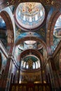 Christian church interior vaults. New Athos Monastery 1875 year built, Abkhazia