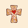 Christian church logo. Cross of Jesus Christ. Royalty Free Stock Photo