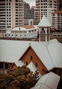 The Christian Church is sourrounded with modern architectural exterior buildings