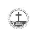 Christian community circle emblem. Flat vector illustration isolated on white