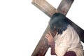 Christian and the cross Royalty Free Stock Photo