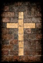 Christian cross in brick wall Royalty Free Stock Photo