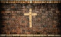 Christian cross in brick wall Royalty Free Stock Photo