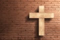 Christian cross on the brick wall Royalty Free Stock Photo
