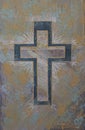 Christian cross brush paint, handmade panel Royalty Free Stock Photo