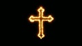 Christian Cross burning on fire Royalty Free Stock Photo
