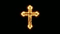 Christian Cross burning on fire Royalty Free Stock Photo