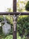 Christian cross in a cemetery