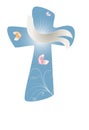 Christian cross with dove and butterfly Royalty Free Stock Photo