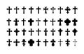 Christian cross elements set - visualization of cross vector types