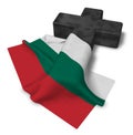 Christian cross and flag of bulgaria Royalty Free Stock Photo