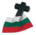 Christian cross and flag of bulgaria Royalty Free Stock Photo