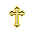 Christian cross flat icon