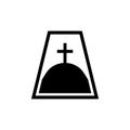 christian cross in hill symbol vector illustration. Calvary Crosses, hill and mountain with holy christian cross logo, church of