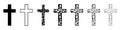 Christian cross icon. Set of abstract crosses isolated. Vector illustration Royalty Free Stock Photo
