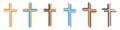 Christian cross icon. Set of abstract religion symbols. Vector illustration Royalty Free Stock Photo