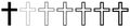 Christian cross icon set. Crucifix vector illustration isolated on white Royalty Free Stock Photo
